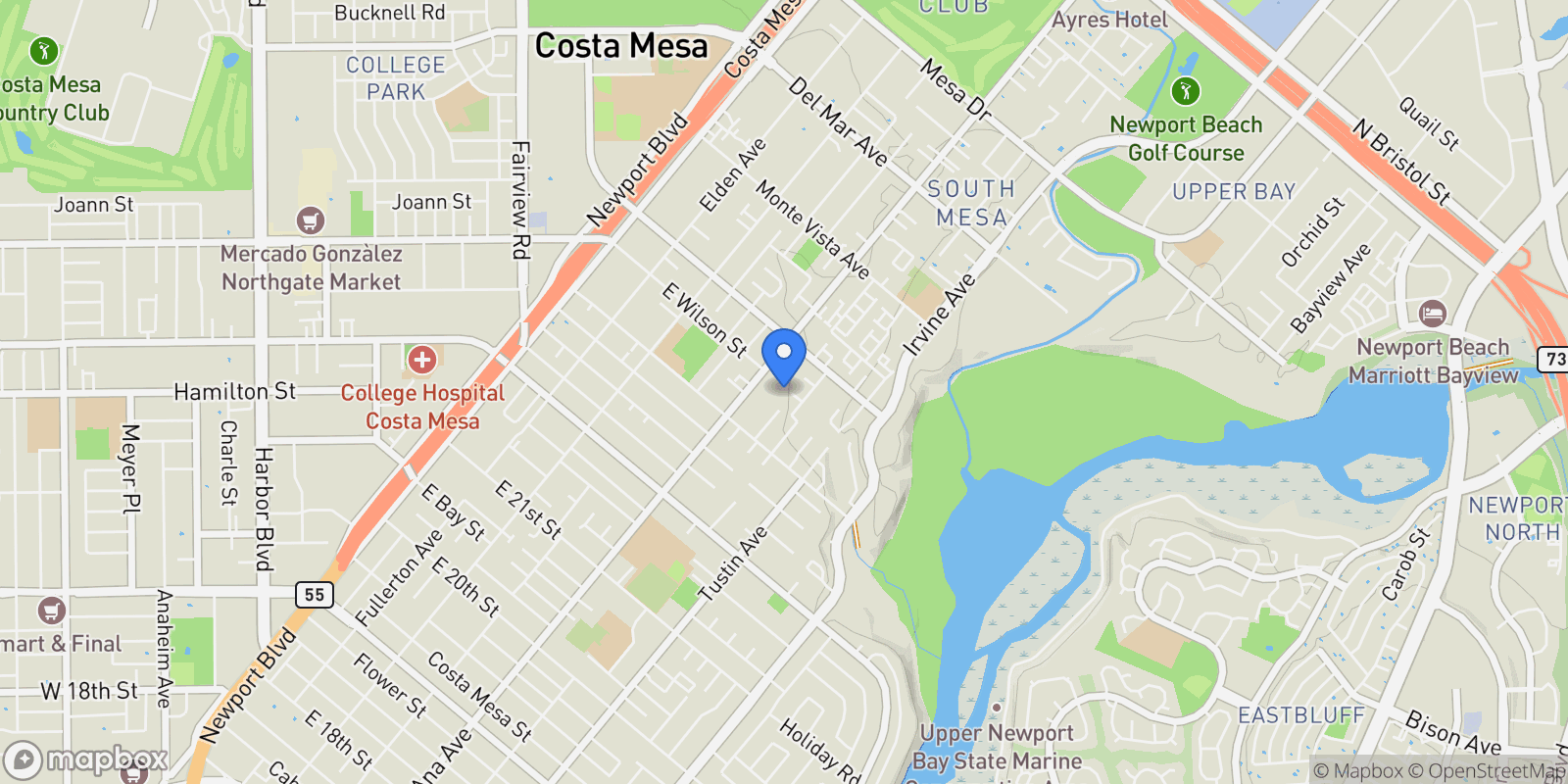 Map showing 337 Cherry Tree Lane , Newport Beach, CA 92660, Newport Beach, California, United States.