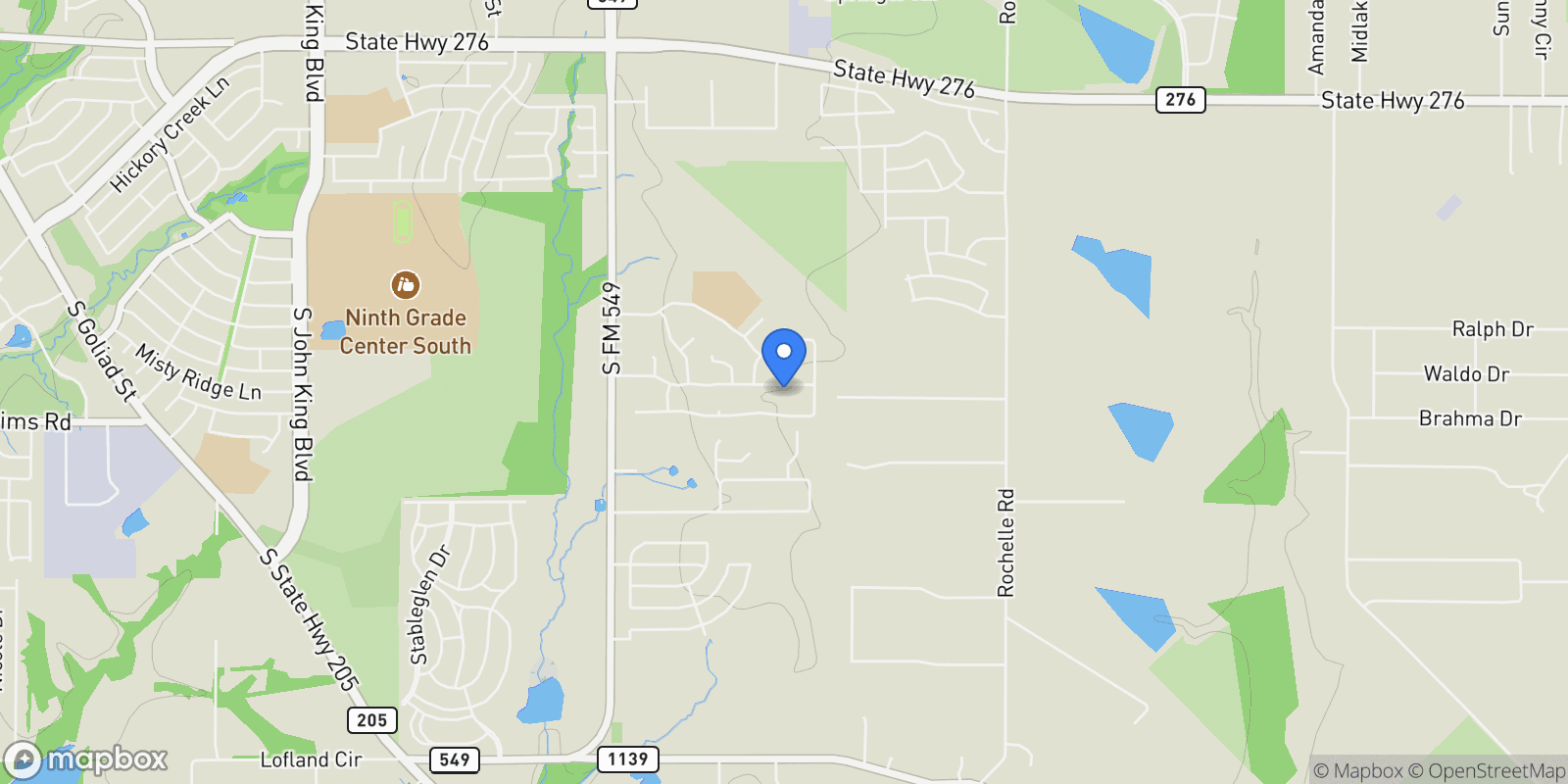 Map showing 3213 Wimberley Lane , Rockwall, TX 75032, Heath, Texas, United States.