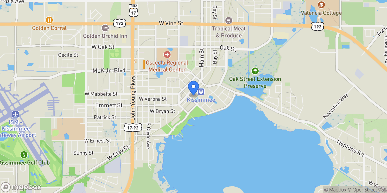Map showing 111 E MONUMENT AVENUE #801, KISSIMMEE, FL 34741, Kissimmee, Florida, United States.
