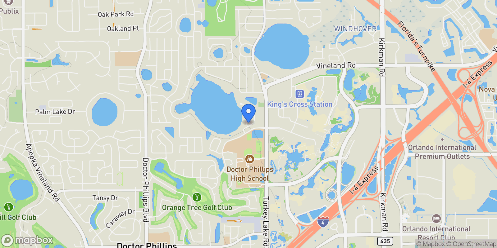 Map showing 6047 SHORE LINE DRIVE, ORLANDO, FL 32819, Orlando, Florida, United States.