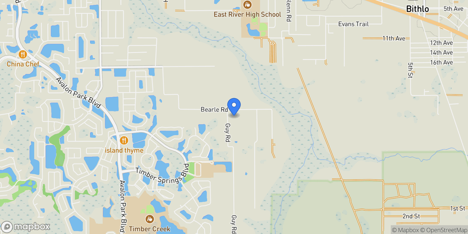 Map showing 16626 BEARLE ROAD, ORLANDO, FL 32828, Orlando, Florida, United States.