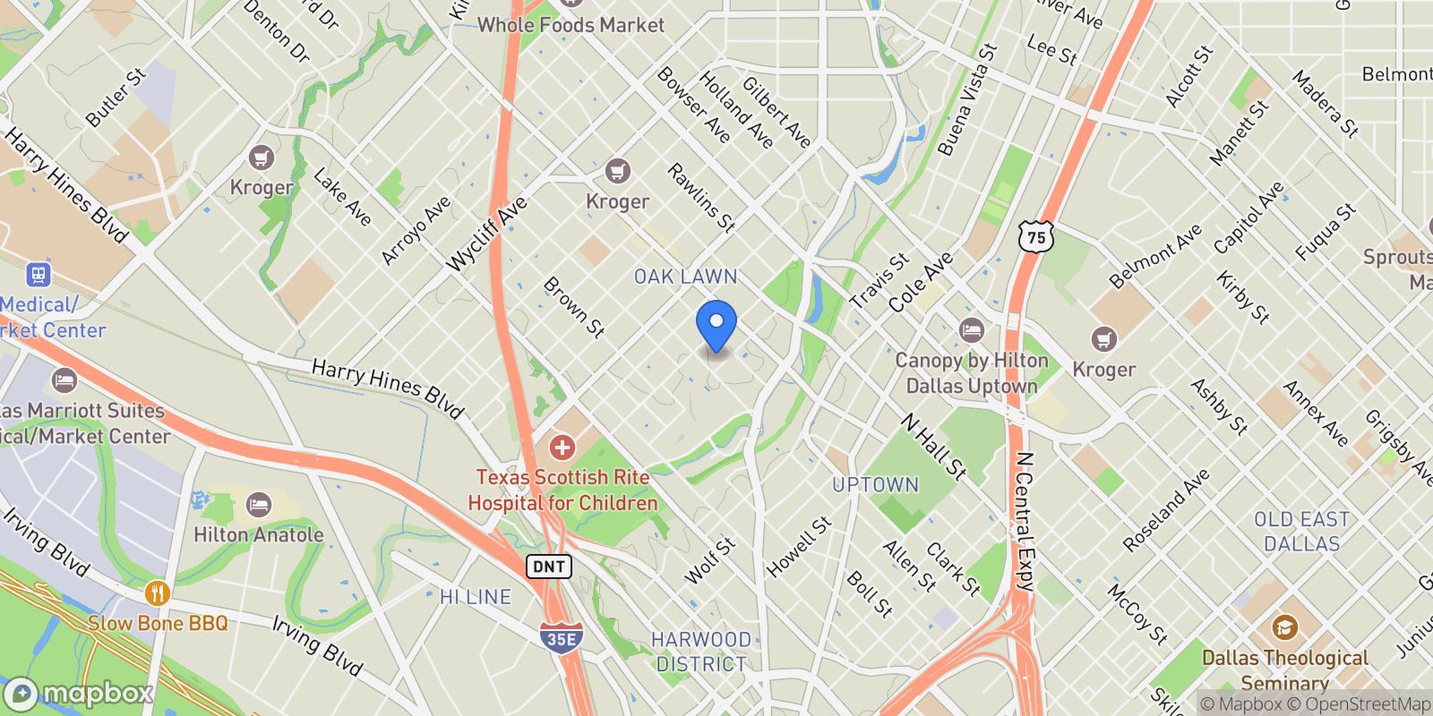 Map showing 2913 Sale Street, Dallas, Texas, United States.