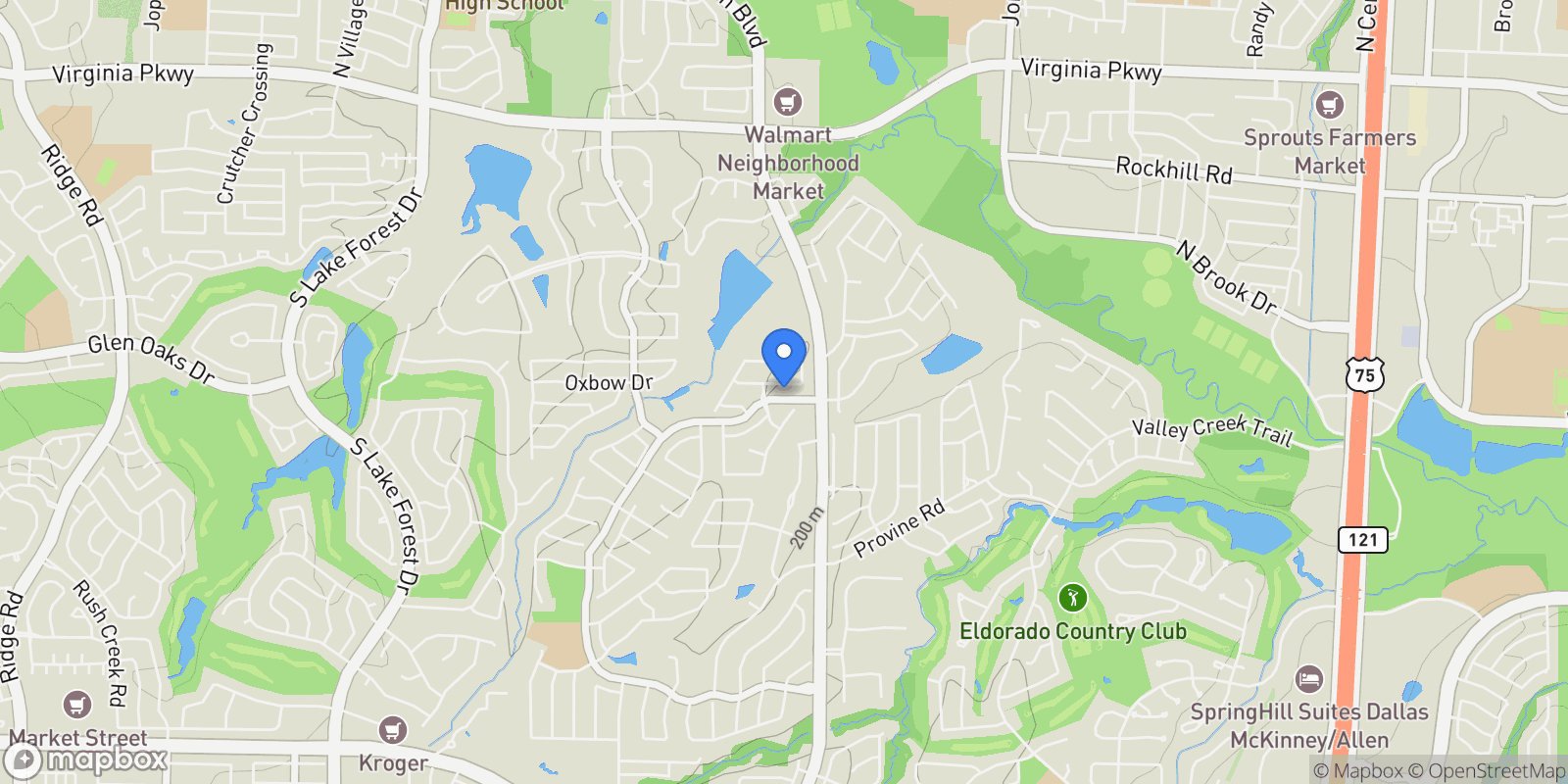 Map showing 3313 Timber Glen Lane, McKinney, Texas, United States.