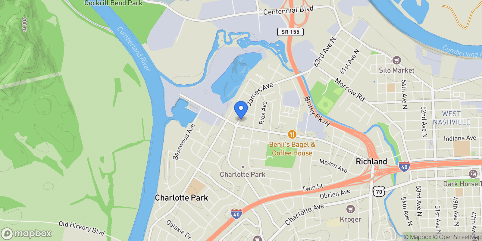 Map showing 6311 James Ct, Nashville, TN 37209, Nashville, Tennessee, United States.