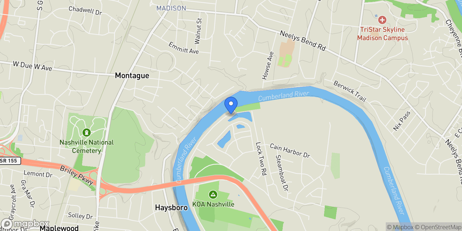 Map showing 2686 Miami Ave, Nashville, TN 37214, Nashville, Tennessee, United States.