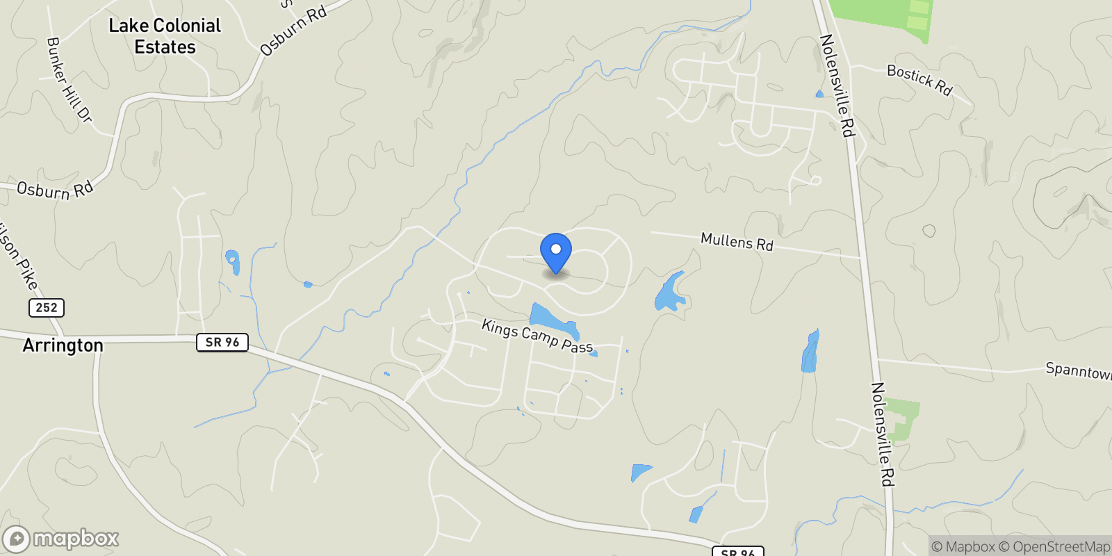 Map showing 4708 Woodrow Pl, Arrington, TN 37014, 37014, Tennessee, United States.