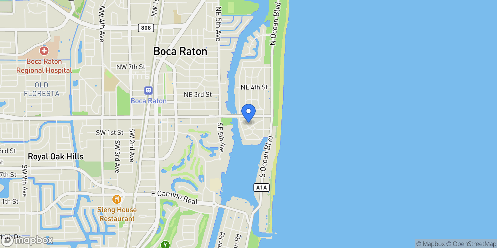 Map showing 753 Park Drive, Boca Raton, Florida, United States.