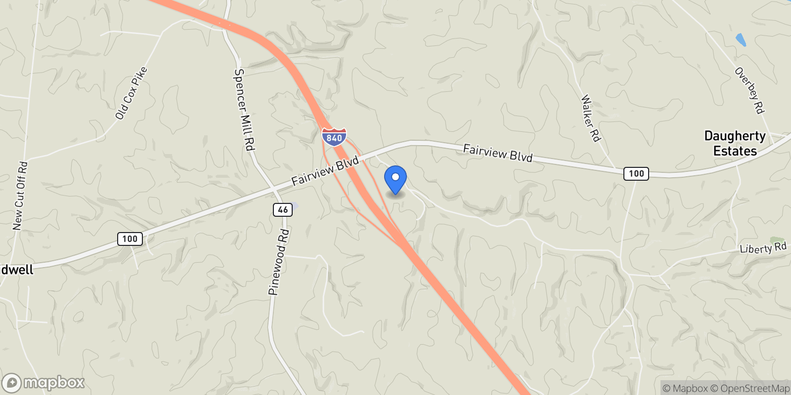 Map showing 7483 Liberty Rd, Fairview, TN 37062, Bon Aqua, Tennessee, United States.