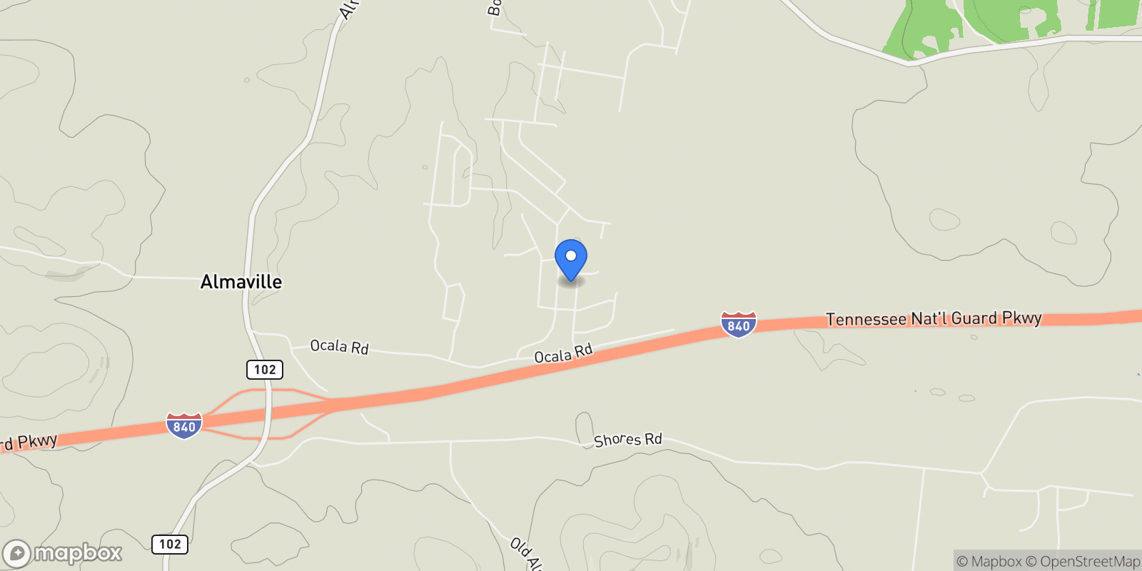 Map showing 1318 Clarendon Ave, Murfreesboro, TN 37128, Murfreesboro, Tennessee, United States.