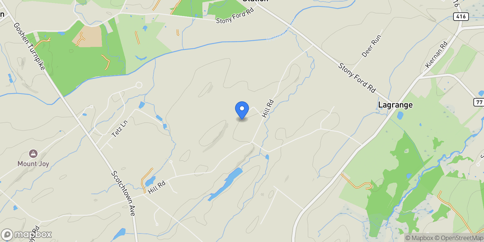 Map showing 52 Hill Road, Middletown, NY 10941, Scotchtown, New York, United States.