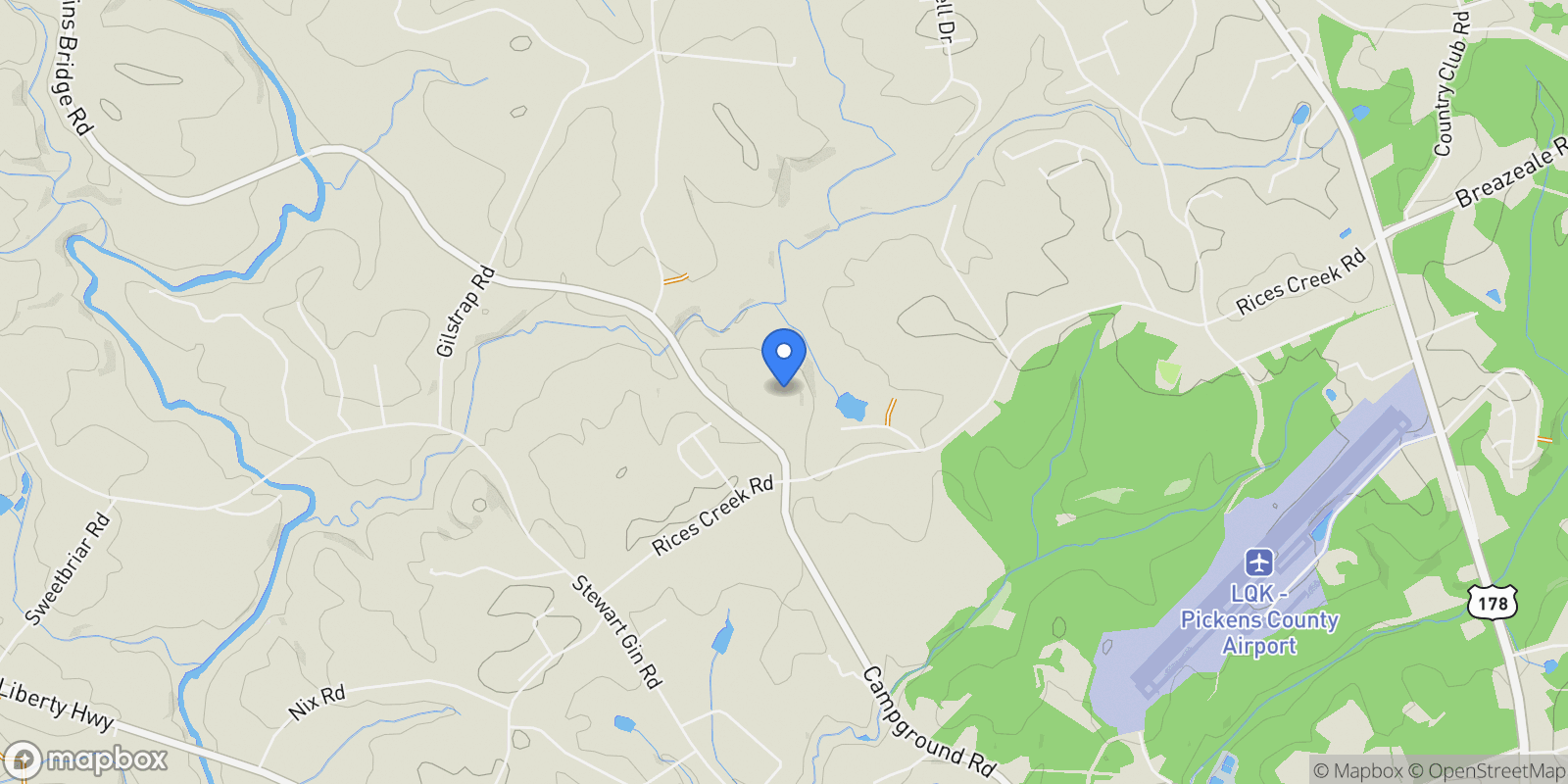 Map showing 162 Riggins Bridge Road, Liberty, SC 29657, Liberty, South Carolina, United States.