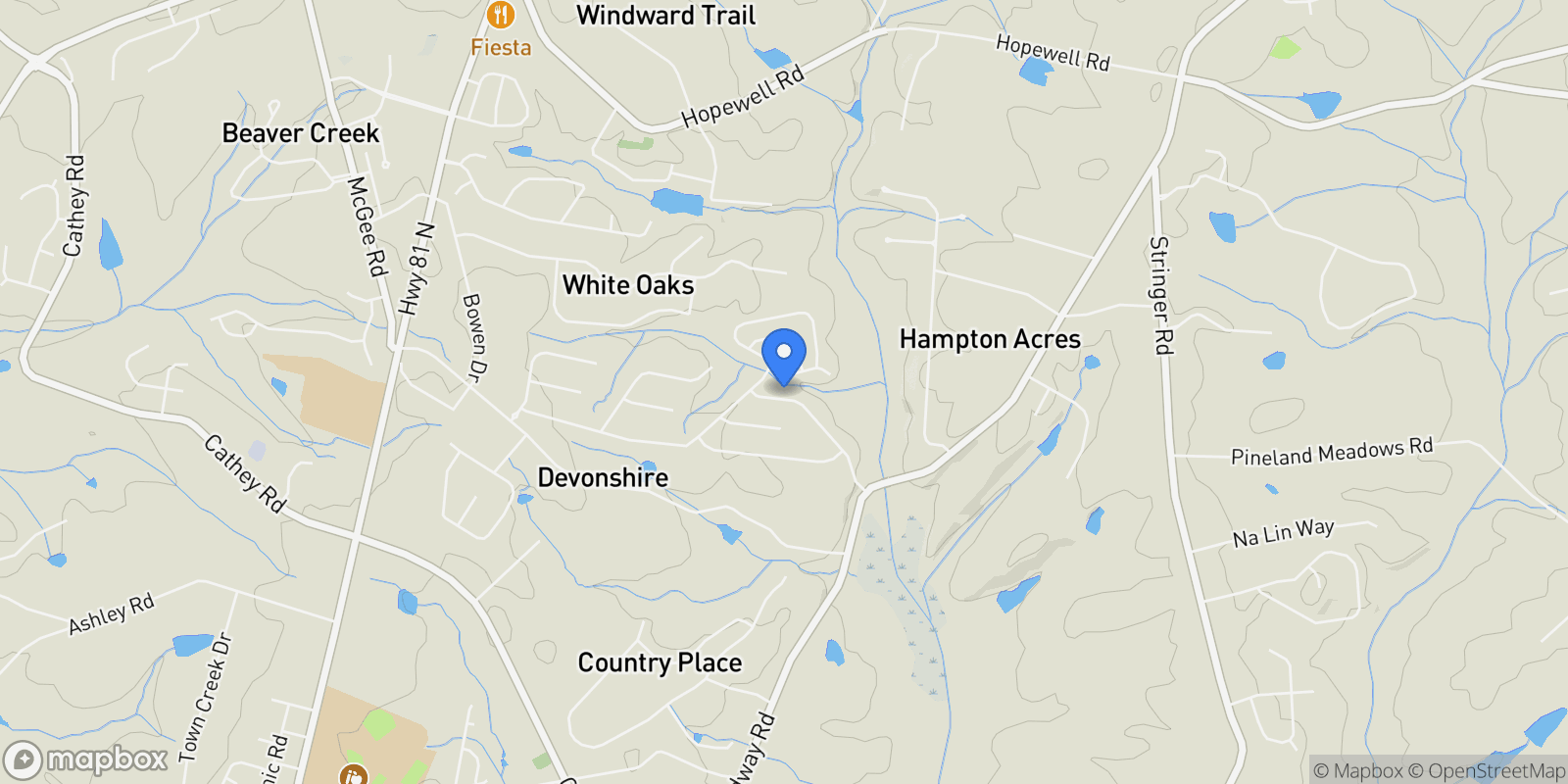 Map showing 105 Bree Drive, Anderson, SC 29621, Anderson, South Carolina, United States.