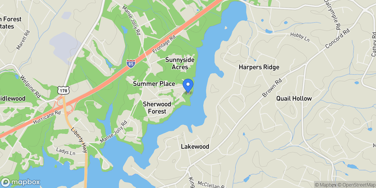 Map showing 1003 Summer Place, Anderson, SC 29621, Anderson, South Carolina, United States.