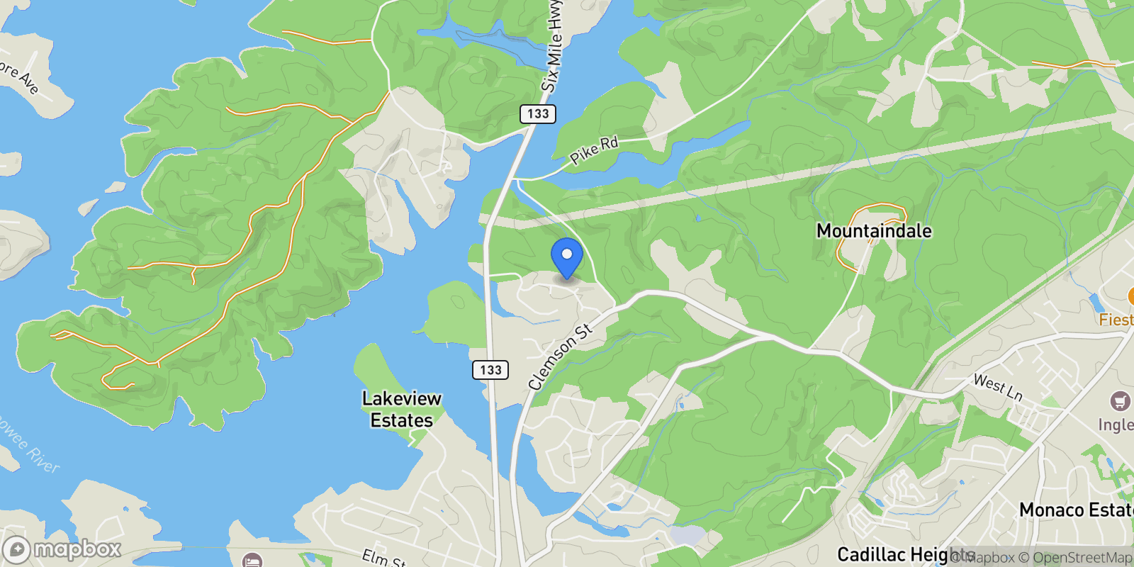Map showing 205 Catawbah Road, Clemson, SC 29631, Clemson, South Carolina, United States.
