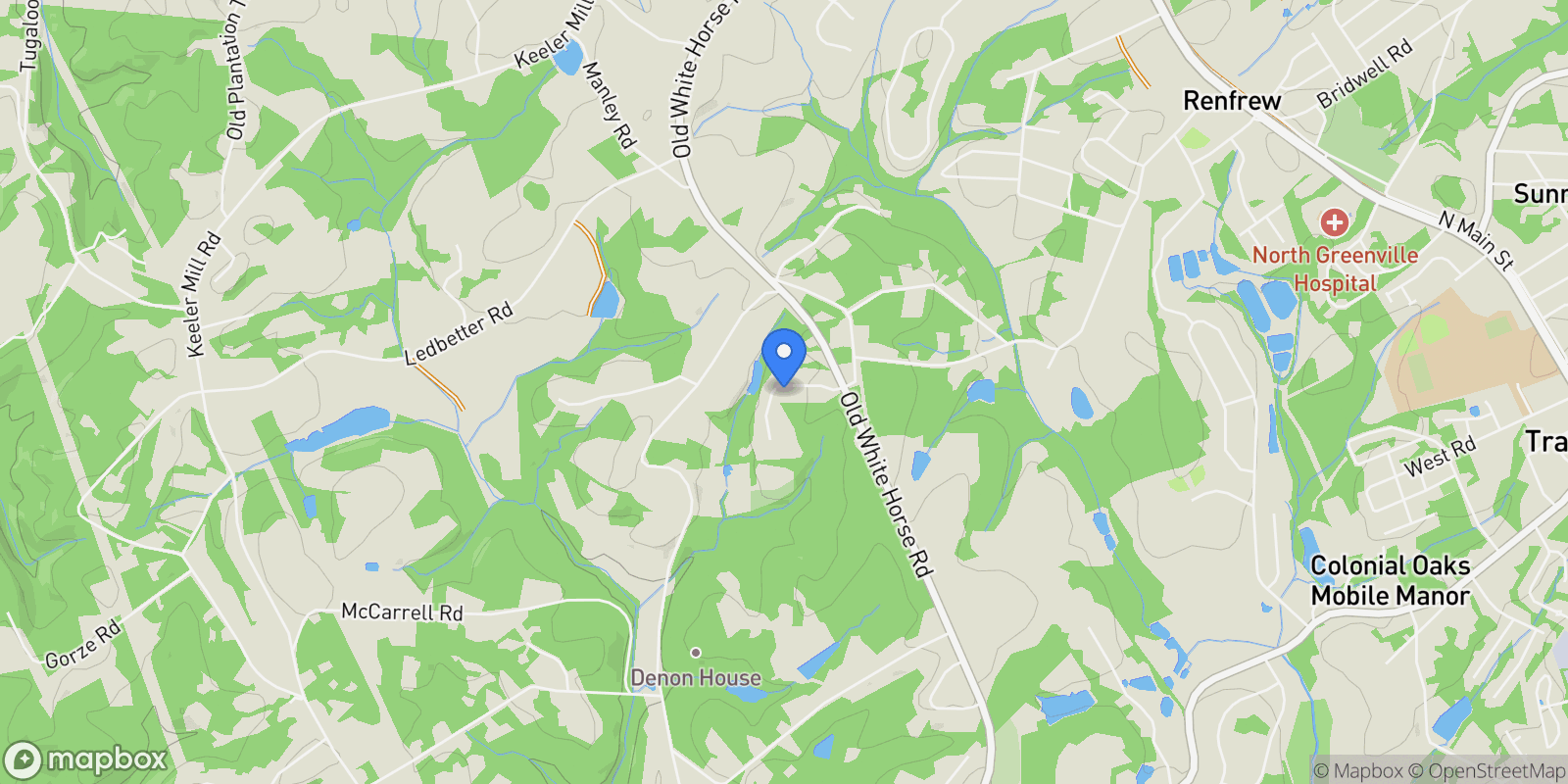 Map showing 25 Setting Sun Lane, Travelers Rest, SC 29690, Travelers Rest, South Carolina, United States.
