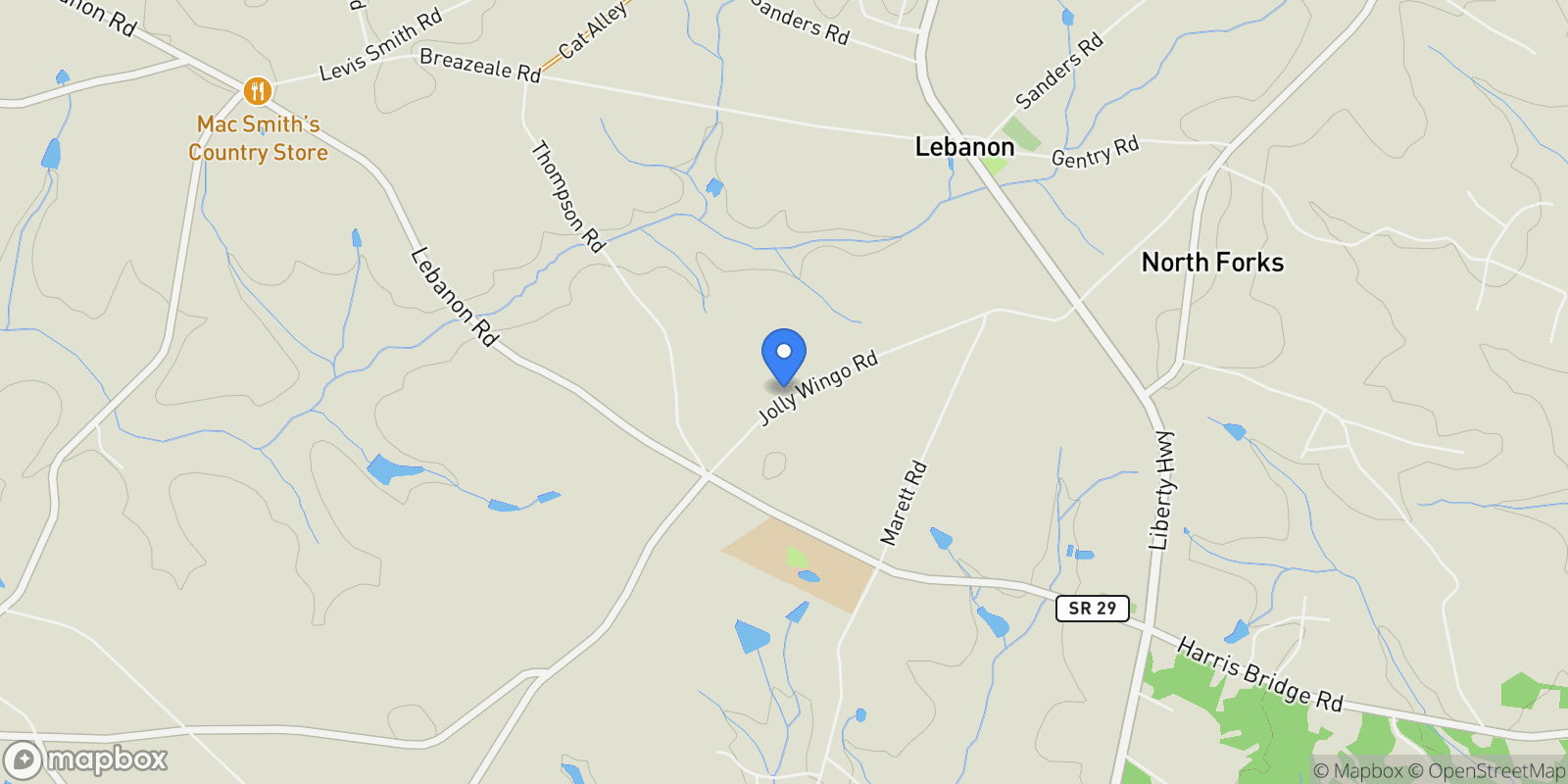 Map showing 00 Jolly Wingo Road, Pendleton, SC 29670, Pendleton, South Carolina, United States.