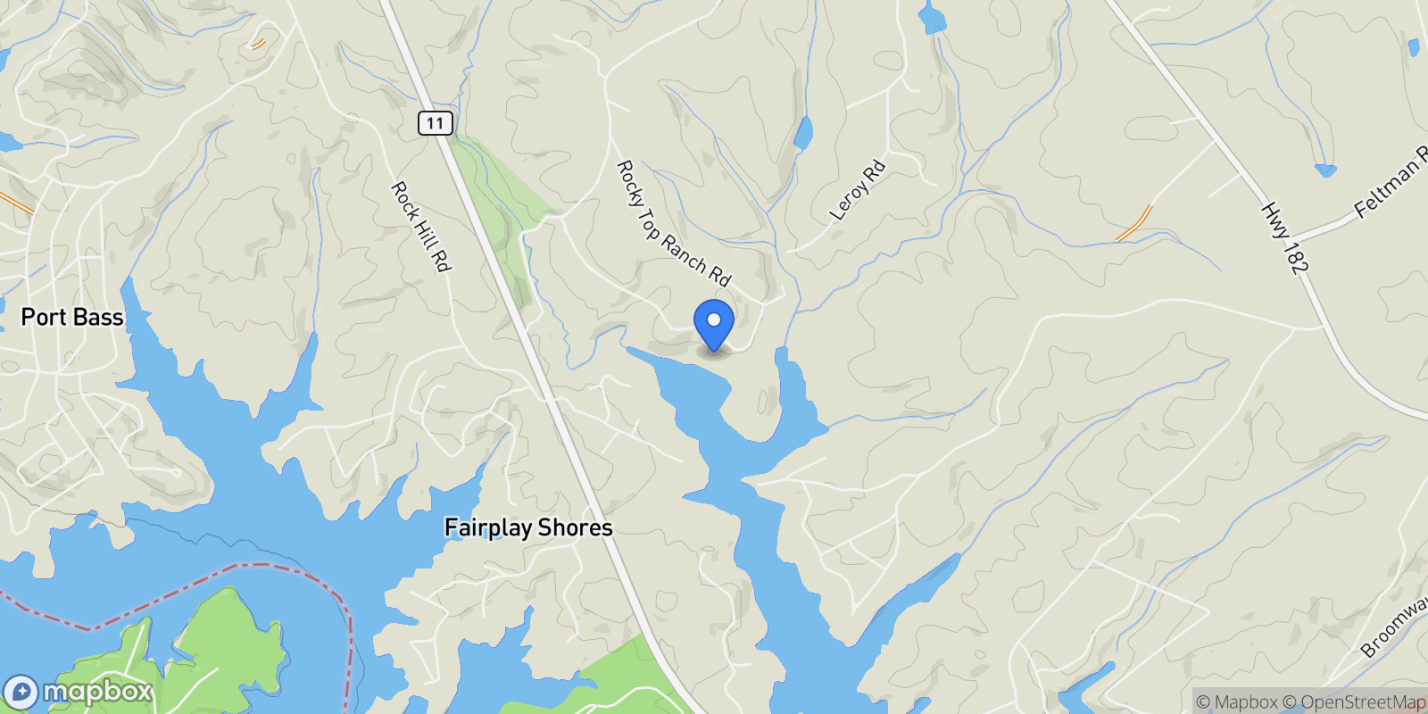 Map showing 582 Rock Creek Bay Drive, Fair Play, SC 29643, Fair Play, South Carolina, United States.