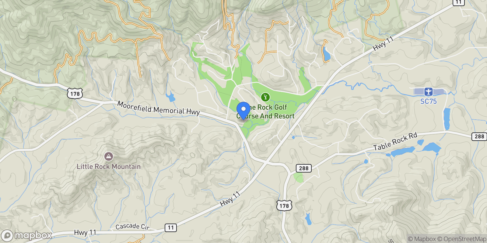 Map showing 2111 Moorefield Memorial Highway, Pickens, SC 29671, Pickens, South Carolina, United States.