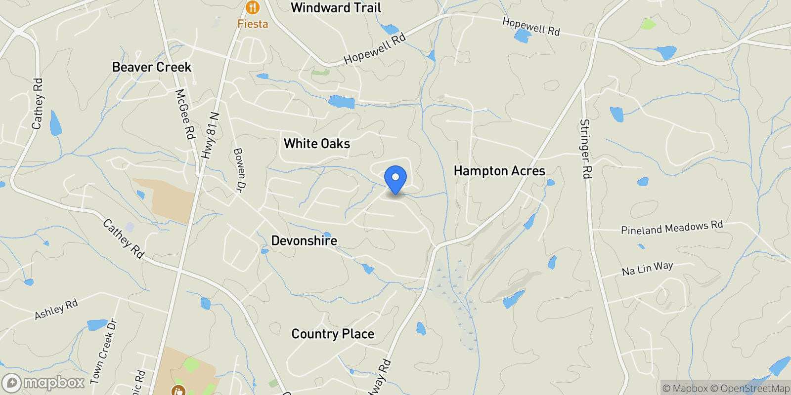Map showing 105 Bree Drive, Anderson, SC 29621, Anderson, South Carolina, United States.