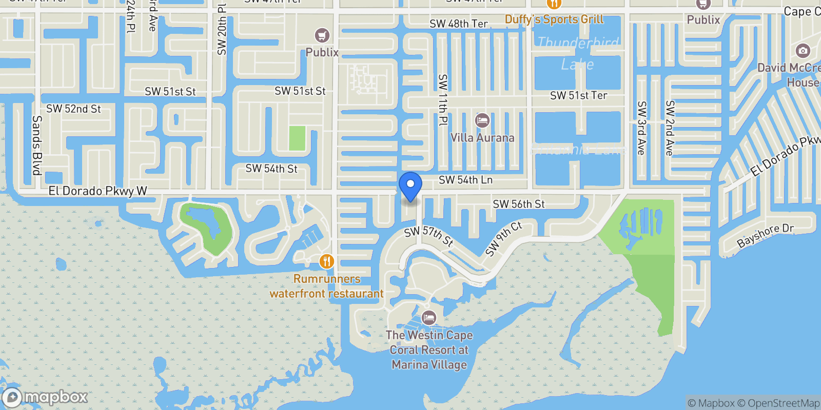 Map showing 5511 SW 12th Place, Cape Coral, FL 33914, Cape Coral, Florida, United States.