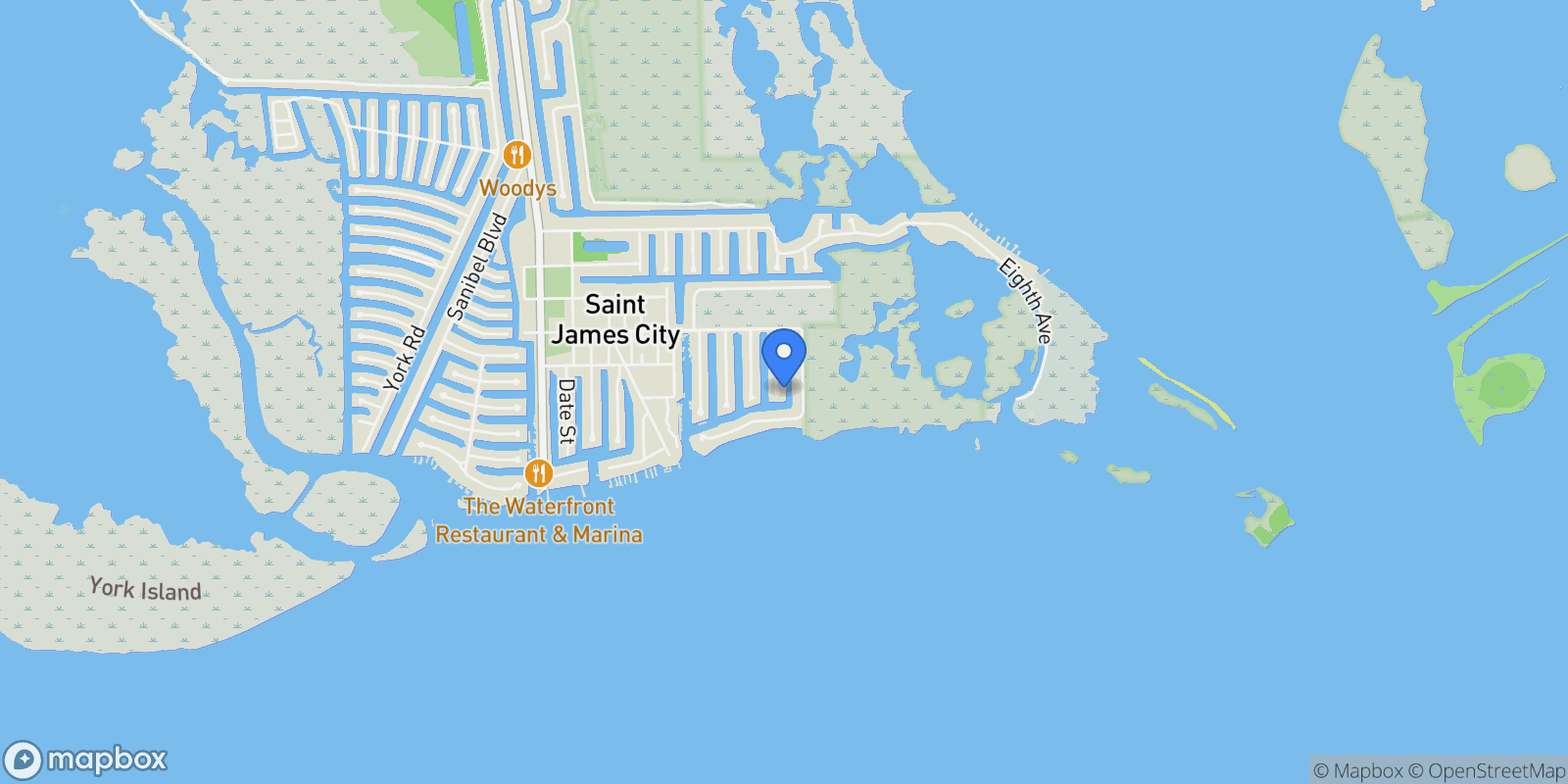 Map showing 2324 Cherimoya Lane, St James City, FL 33956, Saint James City, Florida, United States.