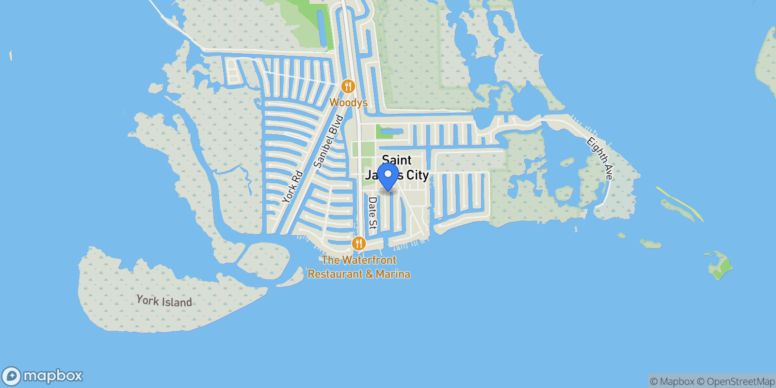 Map showing 2392 Lemon Street, St James City, FL 33956, Saint James City, Florida, United States.