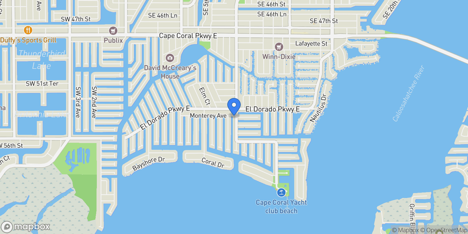 Map showing 5316 Coronado Parkway, Cape Coral, FL 33904, Cape Coral, Florida, United States.