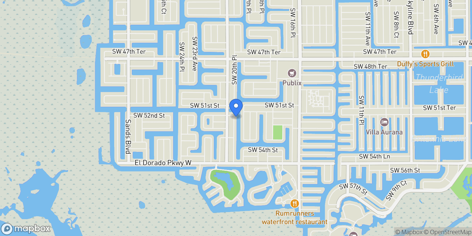 Map showing 5207 SW 20th Place, Cape Coral, FL 33914, Cape Coral, Florida, United States.