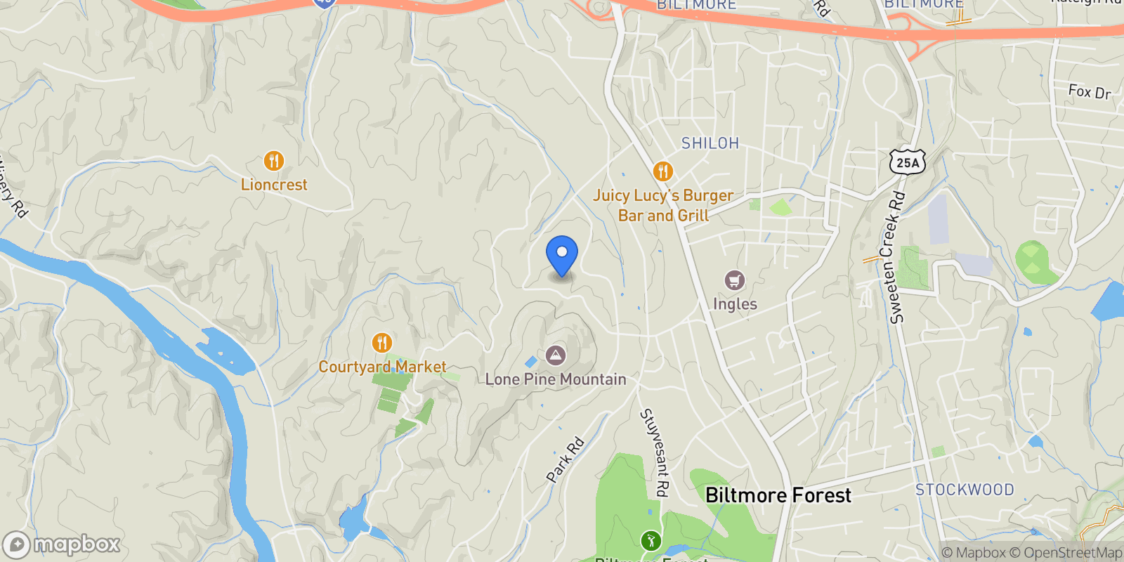 Map showing 31 Busbee Road, Asheville, NC 28803, Asheville, North Carolina, United States.