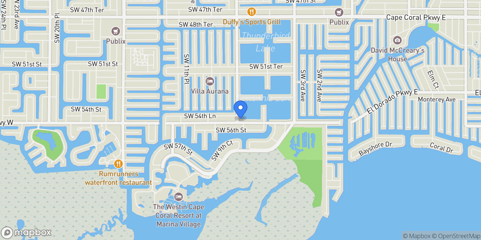 Map showing 725 El Dorado Parkway W, Cape Coral, FL 33914, Cape Coral, Florida, United States.