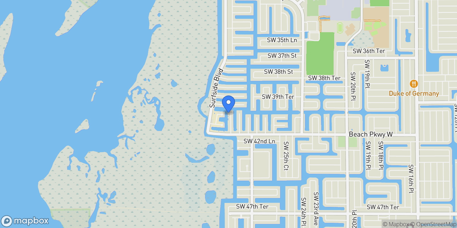 Map showing 4012 SW 29th Avenue, Cape Coral, FL 33914, Cape Coral, Florida, United States.