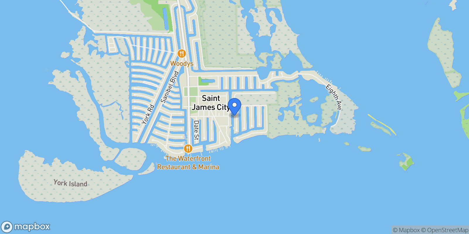 Map showing 2407 Sycamore Street, St James City, FL 33956, Saint James City, Florida, United States.