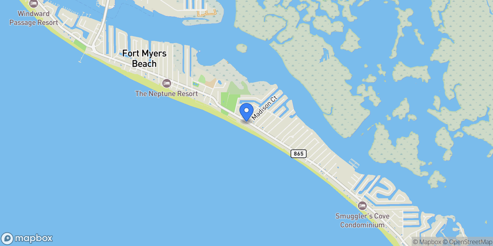 Map showing 3250 Estero Boulevard, Fort Myers Beach, FL 33931, Fort Myers Beach, Florida, United States.