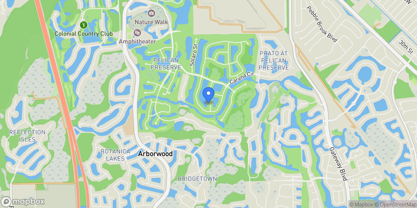 Map showing 11618 Giulia Drive, Fort Myers, FL 33913, Miromar Lakes, Florida, United States.