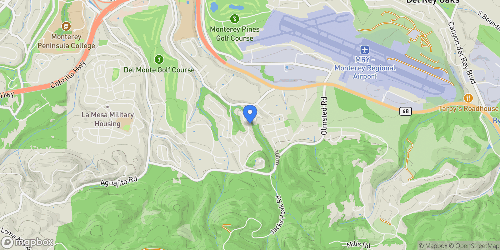 Map showing 18 Deer Stalker Path, Monterey, CA 93940, Monterey, California, United States.