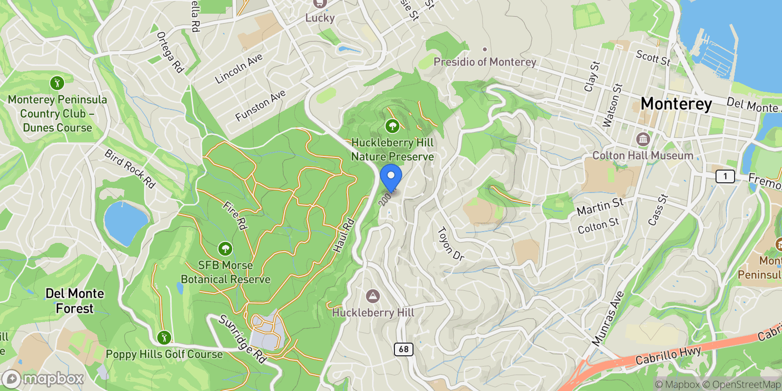 Map showing 250 Forest Ridge Road 45, Monterey, CA 93940, Monterey, California, United States.