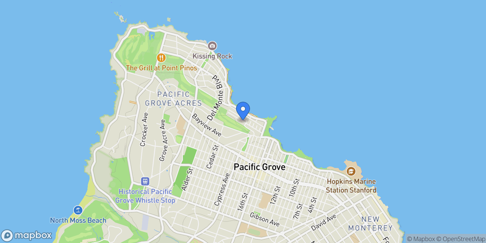 Map showing 700 Briggs Avenue 84, Pacific Grove, CA 93950, Pacific Grove, California, United States.