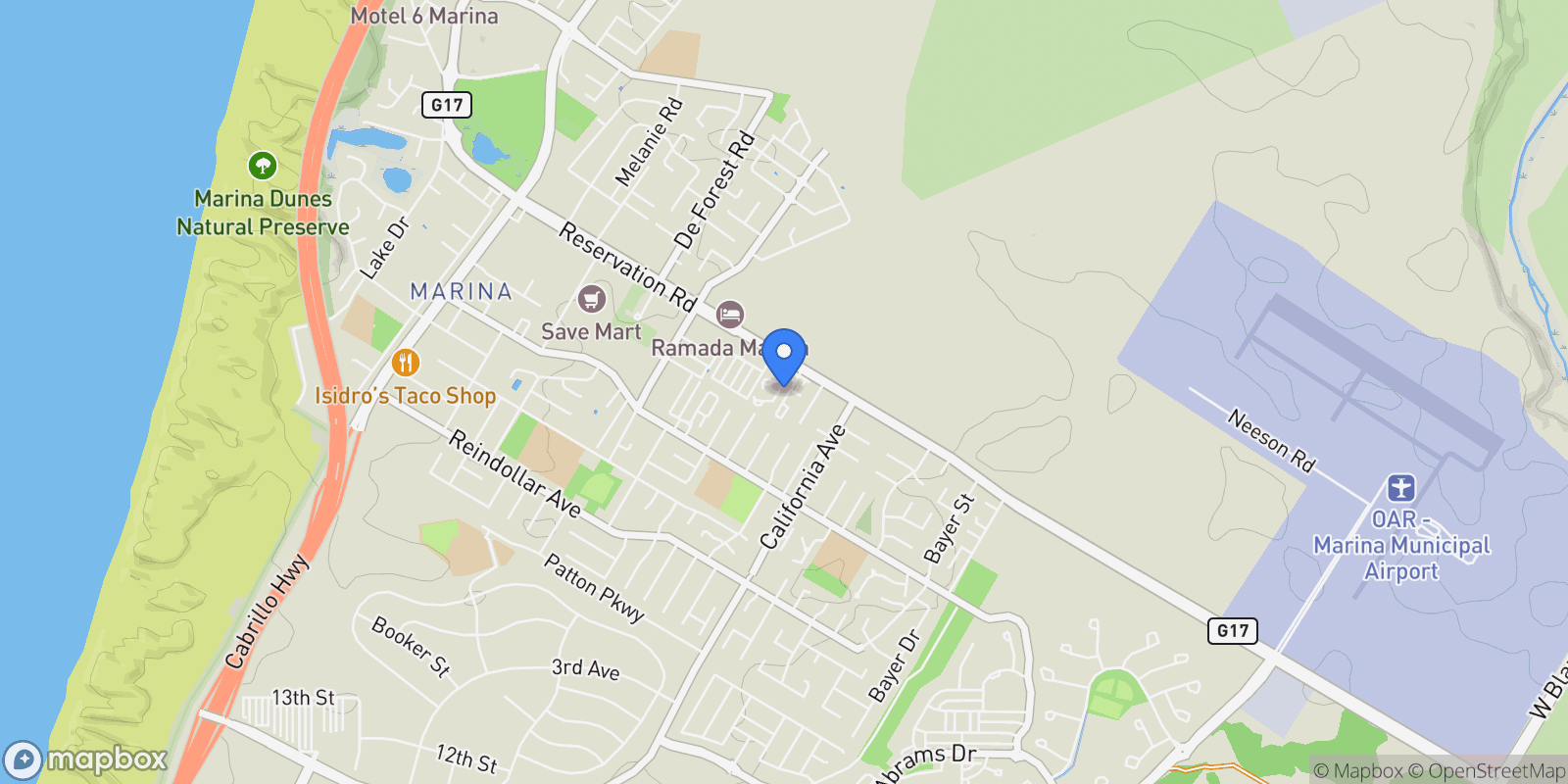 Map showing 3141 Ocean Terrace, Marina, CA 93933, Marina, California, United States.