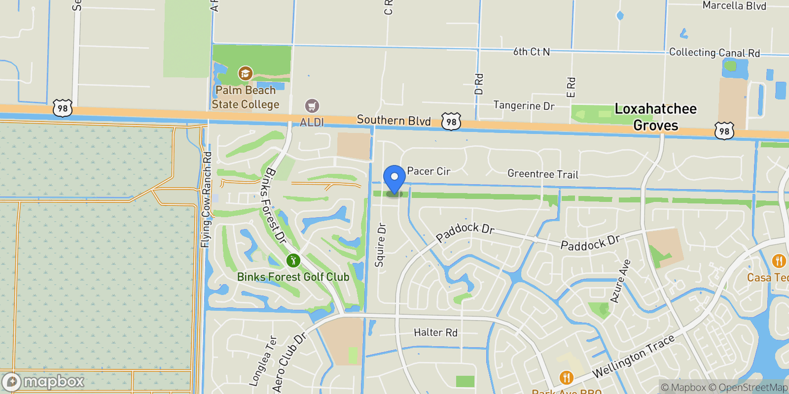 Map showing 14745 Haymarket Court, Wellington, Florida, United States.