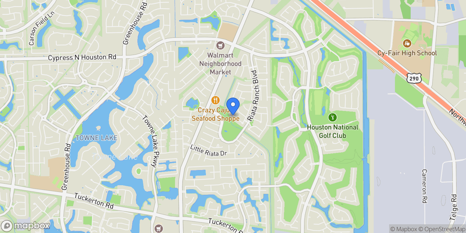Map showing 17407 Laguna Trail Drive, Houston, TX 77095, Houston, Texas, United States.