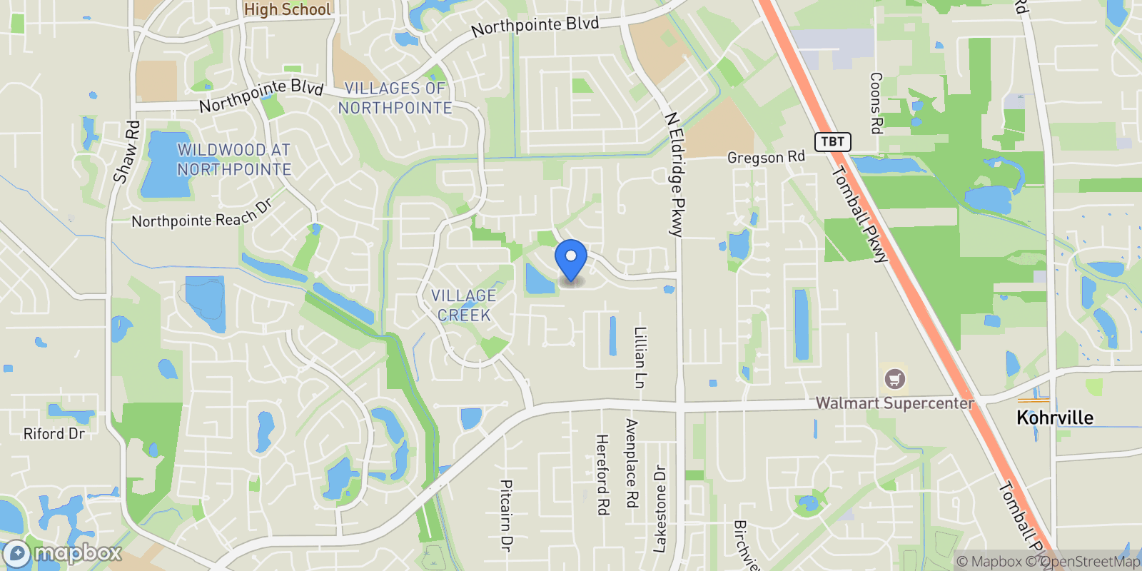 Map showing 17511 Pecks Park Court, Tomball, TX 77377, Tomball, Texas, United States.