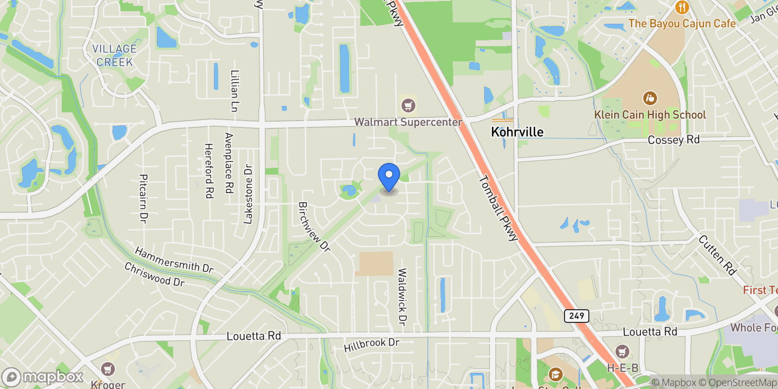 Map showing 11831 Gray Forest Trail, Tomball, TX 77377, Tomball, Texas, United States.