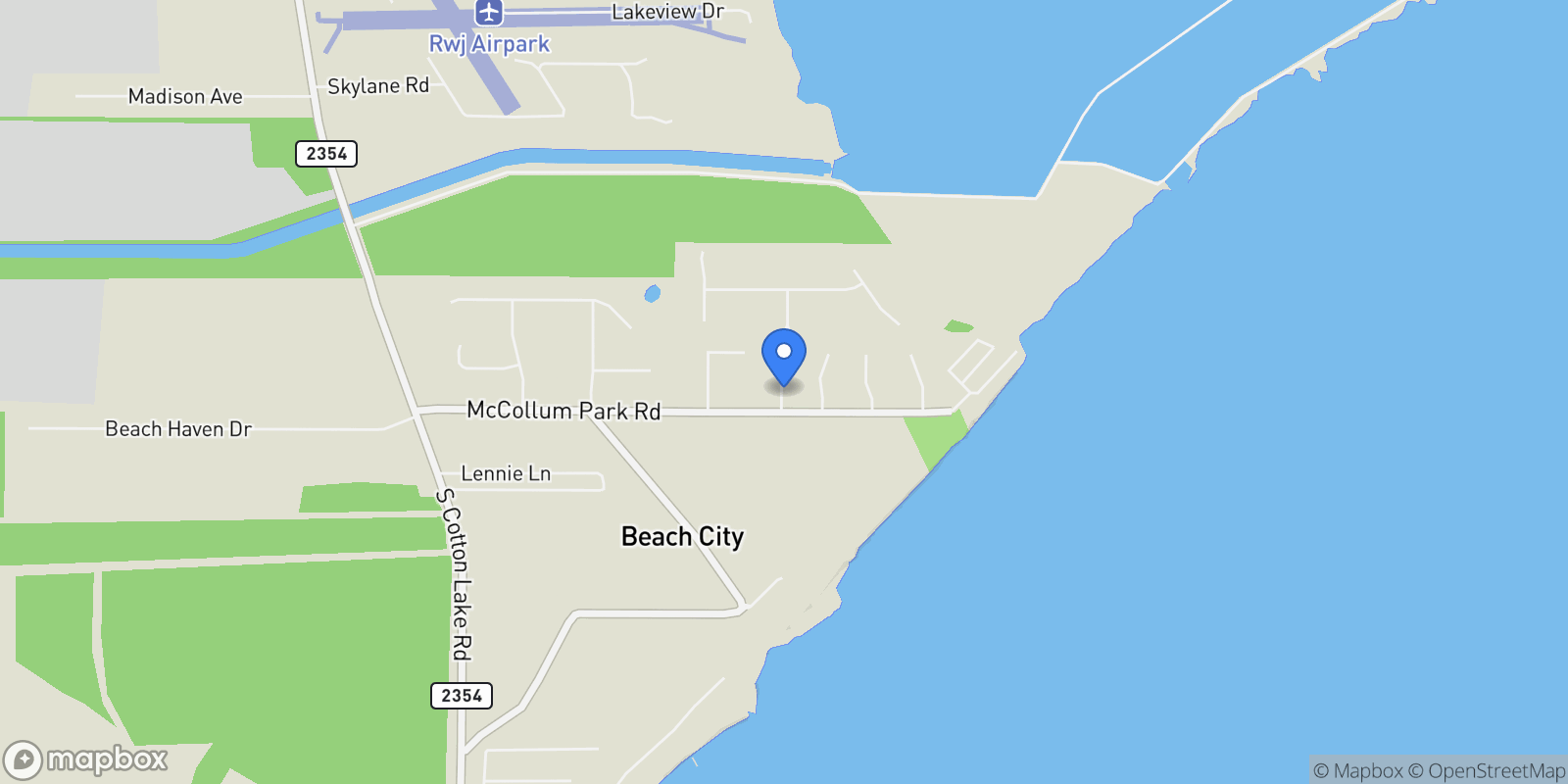 Map showing 14610 Thunder Bay, Beach City, TX 77523, Baytown, Texas, United States.