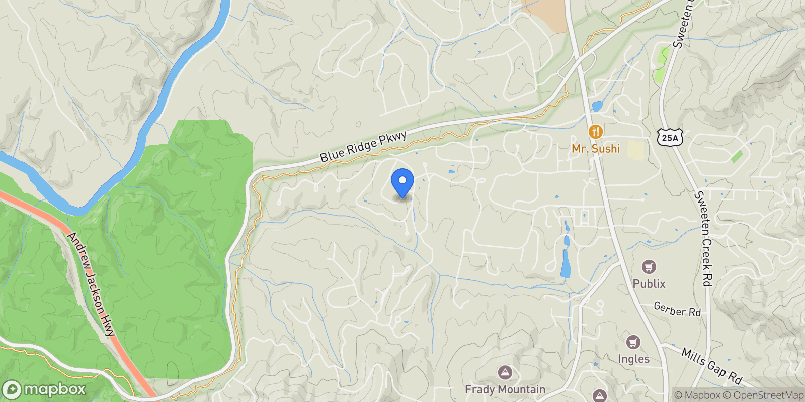 Map showing 10 Fairsted Drive, Asheville, NC 28803, Asheville, North Carolina, United States.