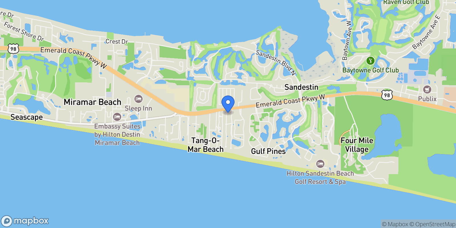 Map showing 9 Rue Martine, Miramar Beach, FL 32550, Miramar Beach, Florida, United States.