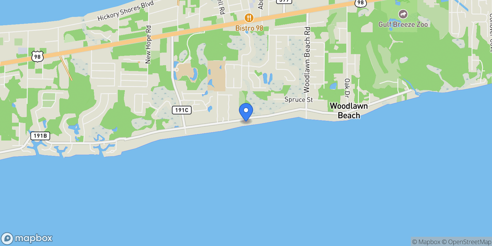 Map showing 5161 Soundside Dr, Gulf Breeze, FL 32563, Gulf Breeze, Florida, United States.
