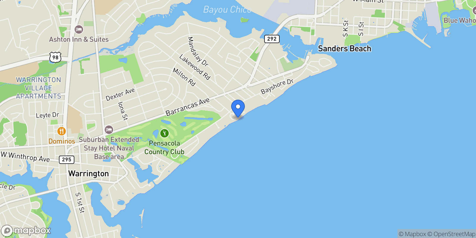 Map showing 3422 Chantarene Dr, Pensacola, FL 32507, Pensacola, Florida, United States.