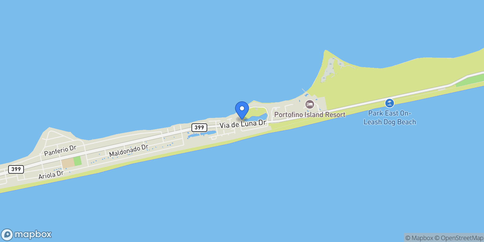Map showing 2 Sugar Bowl Lane, Pensacola Beach, FL 32561, Gulf Breeze, Florida, United States.
