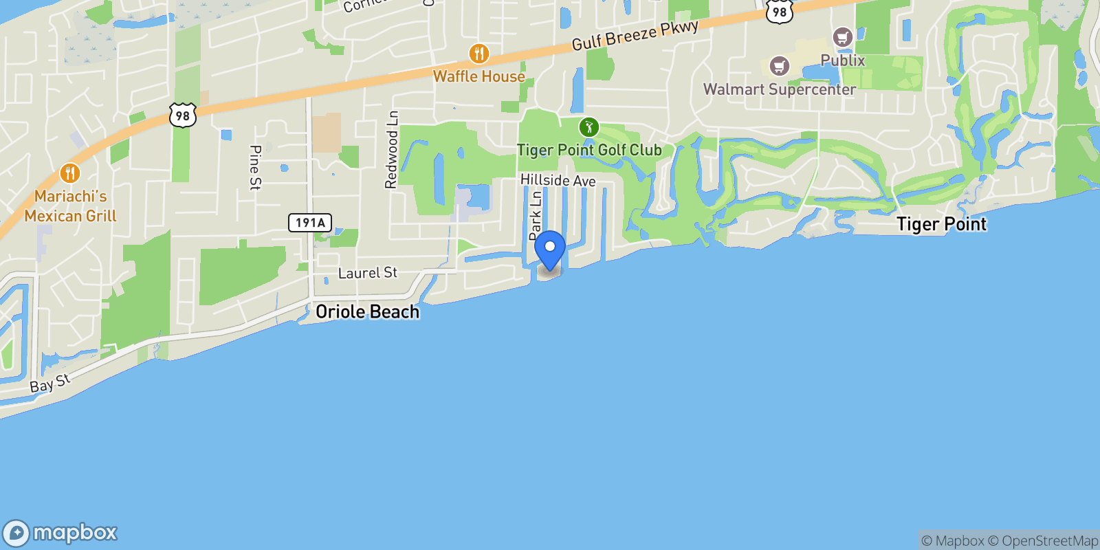 Map showing 1070 Harbor Ln, Gulf Breeze, FL 32563, Gulf Breeze, Florida, United States.