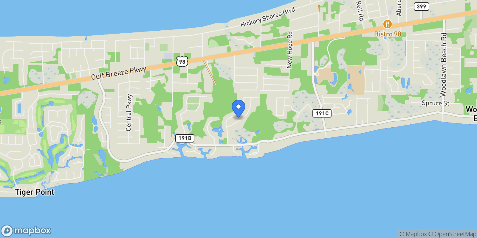 Map showing 4740 Foxtail Palm Dr, Gulf Breeze, FL 32563, Gulf Breeze, Florida, United States.